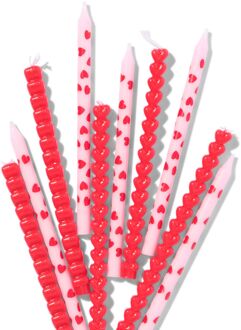 Hema Taartkaarsjes hart 10 stuks (rood)