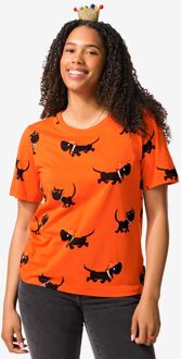 Hema Takkie dames T-shirt jersey Koningsdag oranje (oranje) - XL