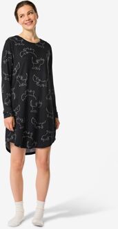 Hema Takkie damesnachthemd micro zwart (zwart) - XL