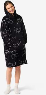 Hema Takkie en Siepie damesnachthemd fleece zwart (zwart)