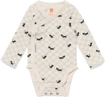 Hema Takkie newborn meegroei overslagromper ruiten ecru (ecru) - 74/80
