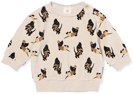 Hema Takkie newborn sweater velours lichtgrijs (lichtgrijs) - 50