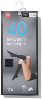 Hema Temptech kniekousen 2 paar zwart (zwart) - one size