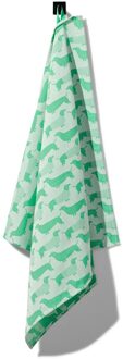Hema Theedoek 65x65 katoen groen (felgroen)