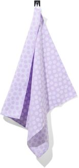 Hema Theedoek 65x65 katoen lila met stippen (lila)