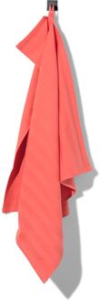 Hema Theedoek 65x65 katoen met strepen (koraal)