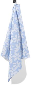 Hema Theedoek 65x65cm katoen bloemen (felblauw)