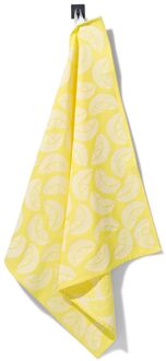 Hema Theedoek 65x65cm katoen citroenen geel (geel)