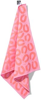 Hema Theedoek 65x65cm katoen rookworst roze (koraalroze)