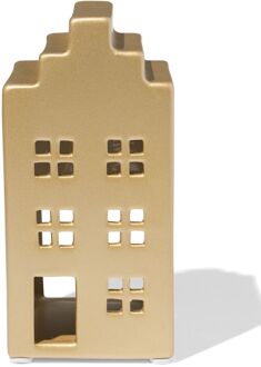 Hema Theelichthouder 7x14.3cm keramiek huisje goud
