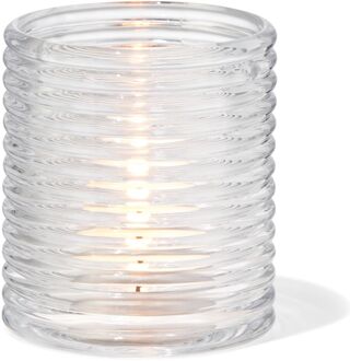 Hema Theelichthouder ⌀7x8cm glas ribbel (transparant)