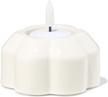 Hema Theelichthouder keramiek bloem crème (creme)