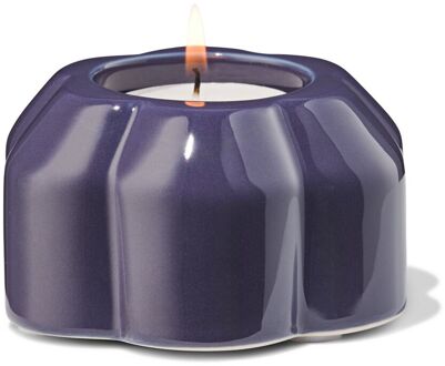 Hema Theelichthouder keramiek bloem donkerblauw (donkerblauw)