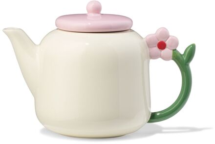 Hema Theepot 600ml keramiek bloem oor