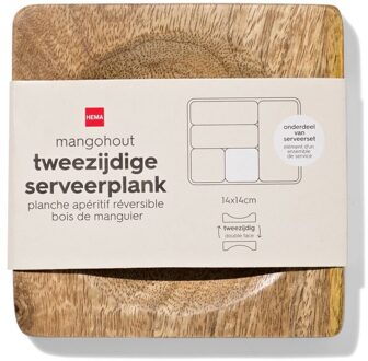 Hema Tweezijdige serveerplank 14x14cm mangohout (hout)