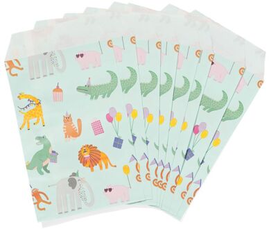 Hema Uitdeelzakjes papier party animals 8 stuks