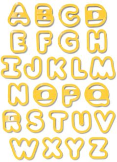 Hema Uitdrukvormpjes Alfabet (geel)