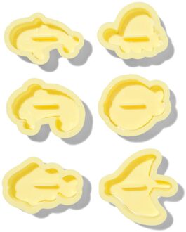 Hema Uitsteekvormen dieren - 6 stuks (geel)