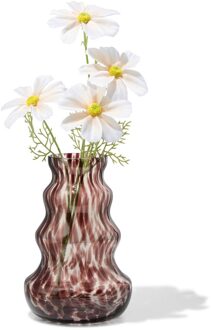 Hema Vaas ⌀16x24cm glas organisch camouflage (bruin)