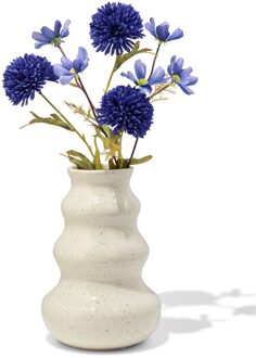 Hema Vaas ⌀16x24cm keramiek blob spikkel wit (wit)