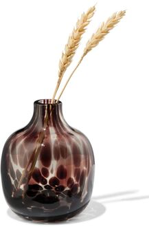 Hema Vaas ⌀7x10cm glas camouflage bruin (bruin)