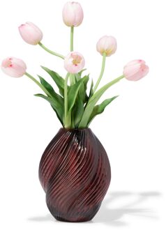 Hema Vaas ⌀7x21cm glas twist bruin (bruin)