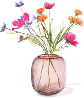 Hema Vaas ⌀8.2x21.8cm glas roze (roze)