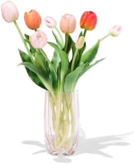 Hema Vaas ⌀8x15.5cm glas liefde roze