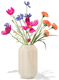 Hema Vaas ⌀8x23cm glas bloemvorm melkachtig wit (wit)