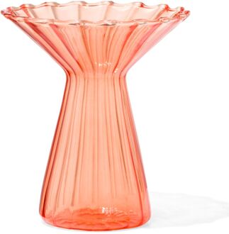 Hema Vaas voor geurstokjes ⌀10x12cm glas met kraag oranje (oranje)