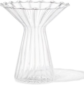 Hema Vaas voor geurstokjes ⌀10x12cm glas met kraag transparant (transparant)