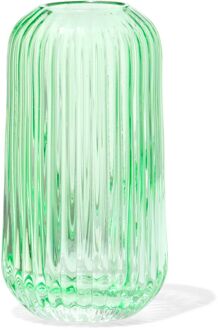 Hema Vaas voor geurstokjes ⌀5.5x11cm glas ribbel groen (groen)