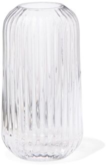 Hema Vaas voor geurstokjes ⌀5.5x11cm glas ribbel transparant (transparant)