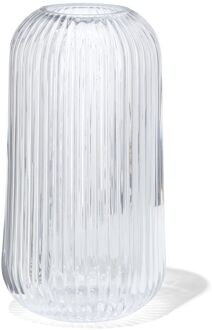 Hema Vaas voor geurstokjes ⌀7x10cm glas ribbel transparant (transparant)