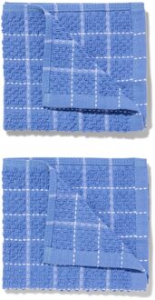 Hema Vaatdoekjes 30x30 katoen blauw - 2 stuks (felblauw)