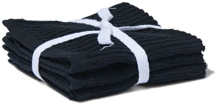 Hema Vaatdoekjes - katoen - zwart - 3 stuks (zwart)