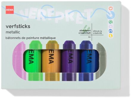 Hema Verfsticks metallic - 6 stuks