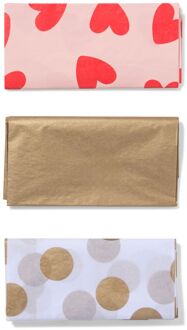 Hema Vloeipapier goud-hart - 3 stuks