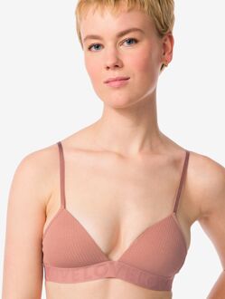 Hema Voorgevormde bh zonder beugel katoen lichtbruin (lichtbruin)
