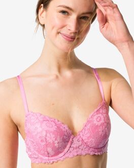 Hema Voorgevormde kanten bh met beugel roze (roze) - 90D