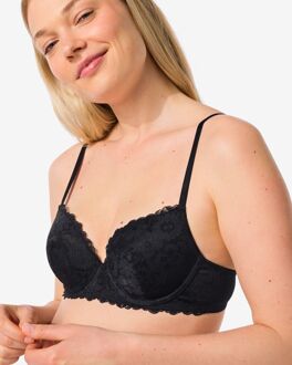 Hema Voorgevormde kanten bh met beugel zwart (zwart) - 75C