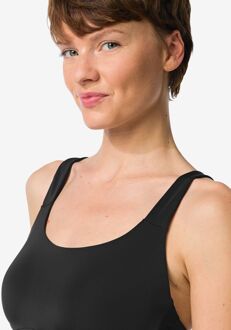 Hema Voorgevormde sportbh zonder beugel medium support zwart (zwart) - 80D