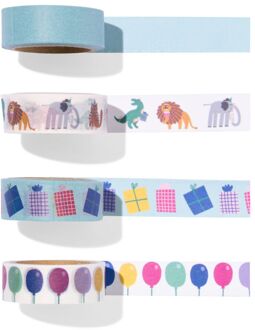 Hema Washitape feestbeesten - 4 stuks