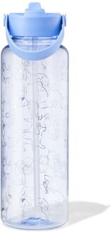 Hema Waterfles 1150ml met rietje honden