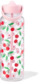 Hema Waterfles 1150ml met rietje kersen