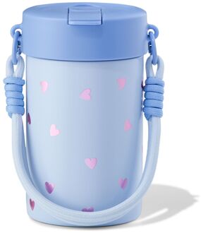Hema Waterfles 400ml met bandje rvs hartjes