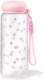 Hema Waterfles 700ml met draagkoord bloemen