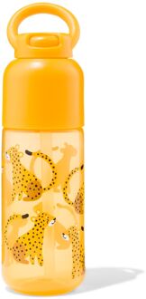 Hema Waterfles met rietje cheeta 300ml