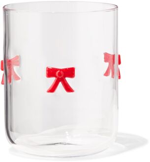 Hema Waterglas 380ml met figuurtje strik