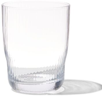 Hema Waterglas Bergen streep reliëf 270ml (transparant)